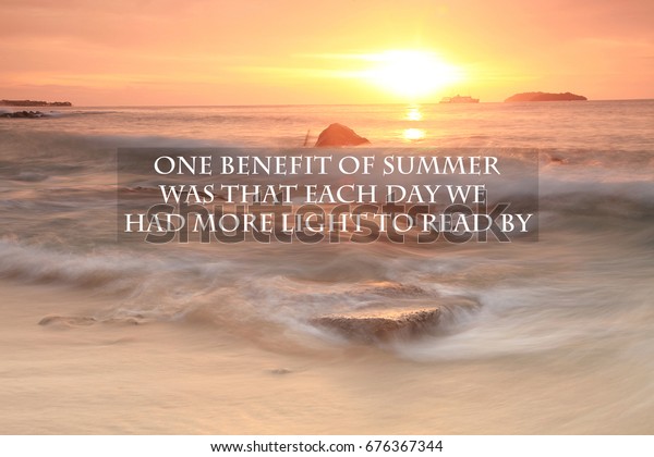 Blurry Sunset On Beach Inspirational Quote Stock Photo Edit