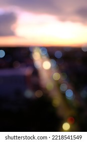 A Blurry Sunset View At Rooftop, Indonesia