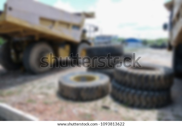 Blurry truck tire for\
repair