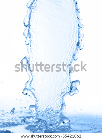 blurry water falling in blue