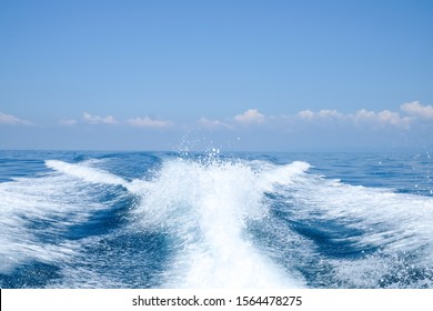 Blurry water splash behind the ship