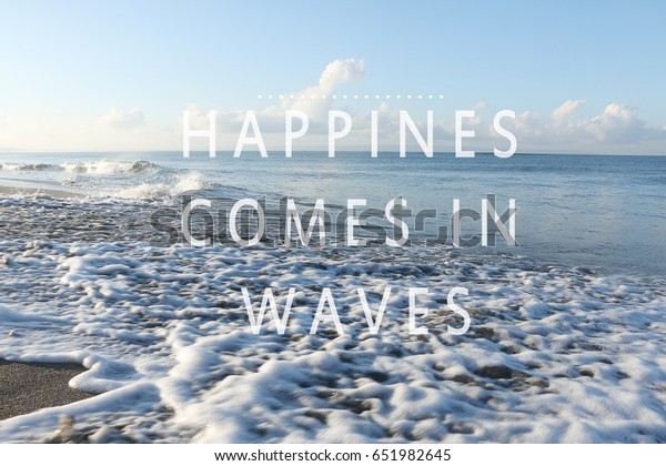 Blurry Waves On Beach Inspirational Quotes Stock Photo Edit