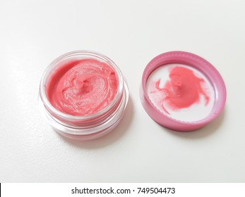 Blush Cream Cosmetic On White Background