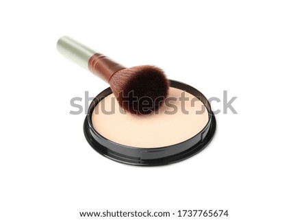 Blush powder isolated on white background. Female accessories