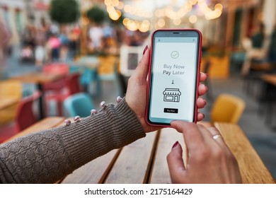 BNPL Buy now pay later online shopping service on smartphone. Online shopping. Paying after delivery. Complete the payment after purchase at no added cost. Payment after credit check. Easy way to shop
