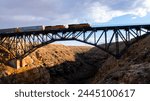 A BNSF freight train crosses Arizona