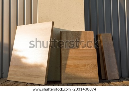 board chipboard cut parts for furniture production Stock foto © 