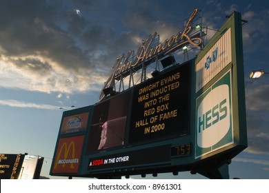 The Board At Fenway Park Commemorating Dwight Evans' Induction To The Baseball Hall Of Fame