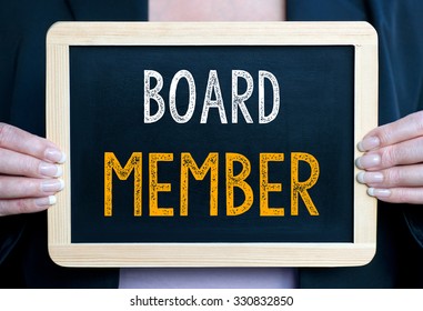 Board Member - Businesswoman With Chalkboard And Text