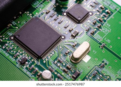 A board placed on top of a computer motherboard AI