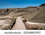 Boardwalk going through the Painted Cove Nature Trail in John Day Fossil Beds National Monument Oregon