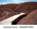 Boardwalk going through the Painted Cove Nature Trail in John Day Fossil Beds National Monument Oregon