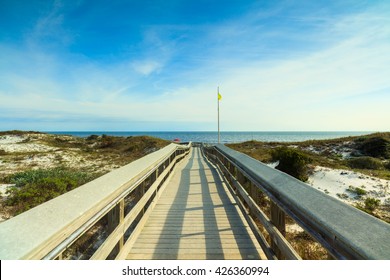 Boardwalk Leading To A Beautiful North Florida Panhandle Beach.