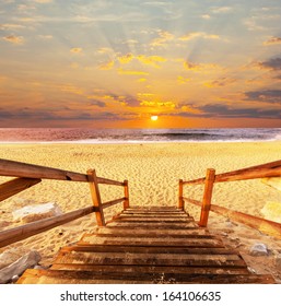 Boardwalk On Beach