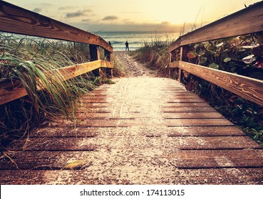 Boardwalk On Beach