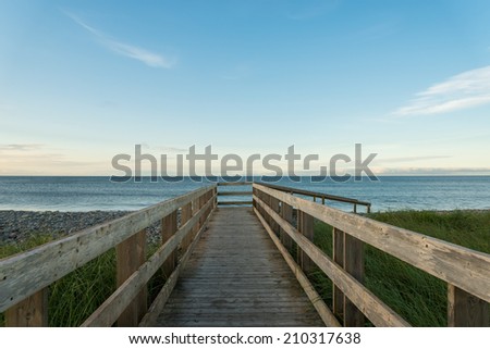 Boardwalk on beach (Lawrencetown Beach, Nova Scotia, Canada)
