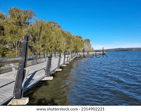 Boardwalk on the Shore of Lake Macquarie New South Wales Australia
