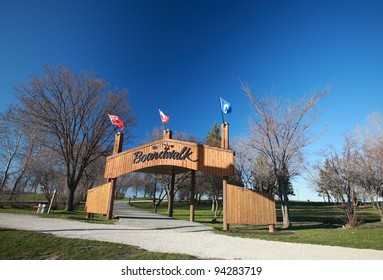 Boardwalk Sign At Winnipeg Beach