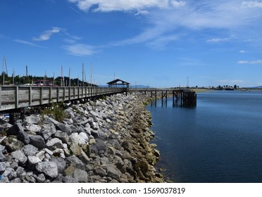 Boardwalk View At The Comox Valley Marina, Comox Vancouver Island, BC Canada