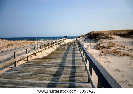 Boardwalk to Winter Beach - New Jersey