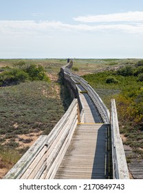 boardwalks to the beach on plum island in parker river national wildlife refuge in Newbury MA. - Shutterstock ID 2170849743