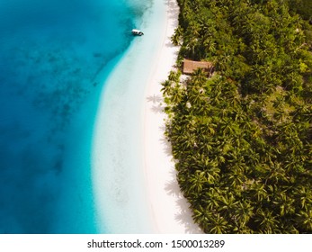 Boat Anchored In Mentawai Island, Indonesia