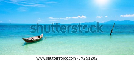 boat and beautiful blue ocean