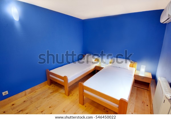 Boat Cabin Blue Walls Two Single Stock Photo Edit Now 546450022