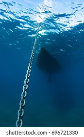 Boat Chain Anchor From Underwater