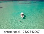 Boat cruise to Blue Lagoon, La Romana, Dominican Republic. Background. Vacation. Paradise. Caribbean coast.