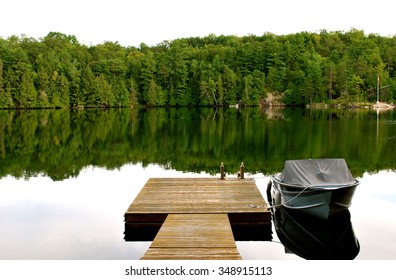 Boat Dock In Cottage Country 