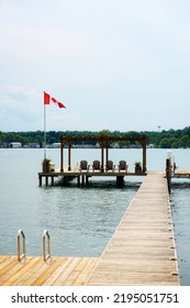 Boat Dock On The St Clair River Ontario Canada