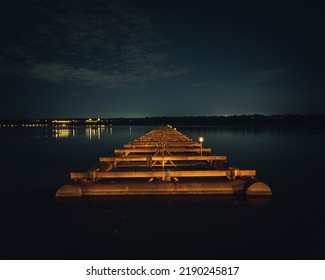 Boat Docks Late At Night