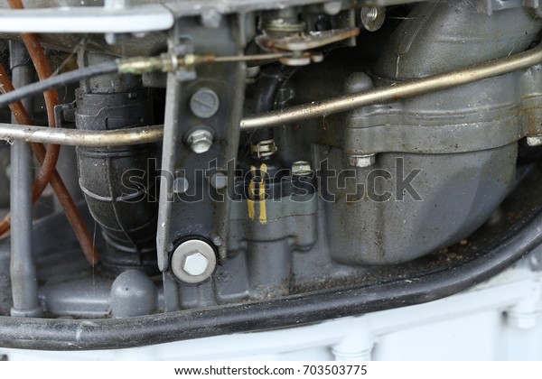 Boat engine close up\
details
