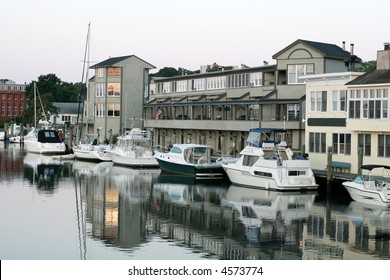 Boat Harbor In Mystic, CT