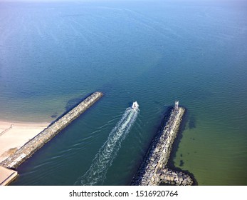 Boat Headed Out Of Shinnecock Canal Into Peconic Bay.