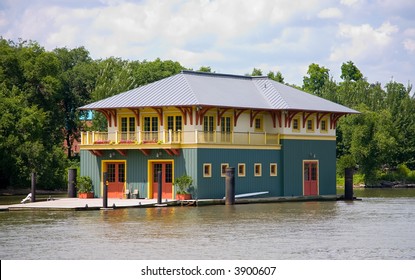 Boat House On The Harlem River In New York City.