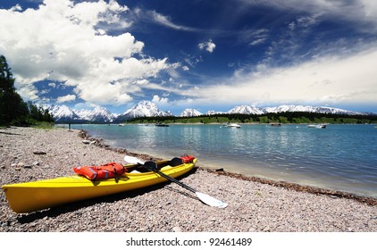 A Boat In  Jackson Lake