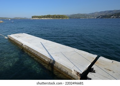 A Boat Jetty At The Adriatic Sea In Dubrovnik.