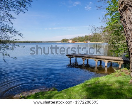 Boat jetty on the Mecklenburg Lake District in spring
