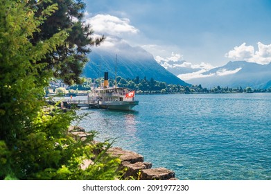 Boat In Lake Geneva Switzerland