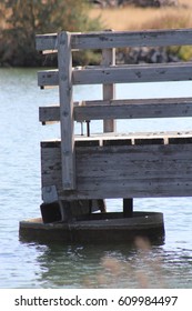 Boat launch with rustic look white wood