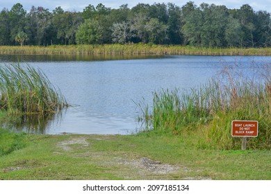 The Boat Launch Sign on Mac Lake, Colt Creek State Park, Lakeland, Polk County, Florida