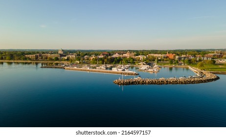 Boat Marina in Grand Traverse Bay, Traverse City Michigan 