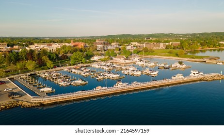 Boat Marina in Grand Traverse Bay, Traverse City Michigan  - Shutterstock ID 2164597159