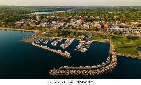 Boat Marina in Grand Traverse Bay, Traverse City Michigan  - Shutterstock ID 2164597161