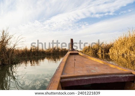 Boat in the marshes in Iraq