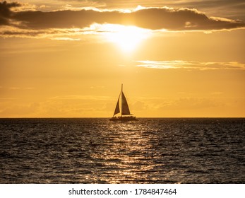 Boat In Maui During Sunset