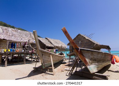 The Boat Of Mo Gan Community In Surin Island