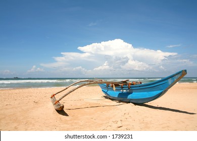 A Boat On Bentota Beach, Sri Lanka